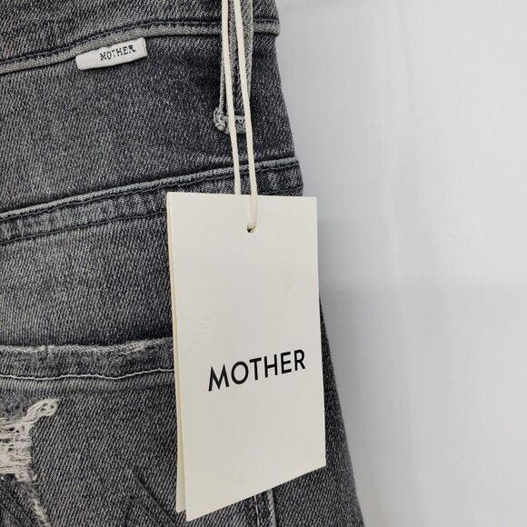 New Mother The Swooner Ankle Chew Scene Of The Crime Raw Hem Grey Wash Jeans 27 - Picture 5 of 15